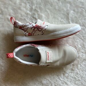 XTRATUF salmon sisters White and Coral Octopus Slip-On Sneakers